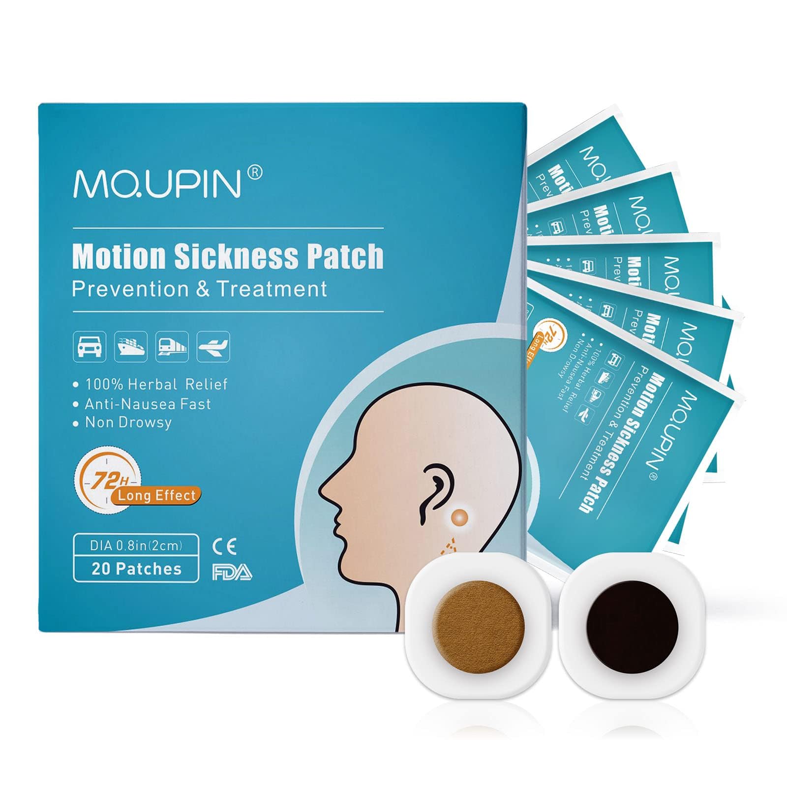 Motion Sickness Patches 40 Count, Anti Sickness Tablets for Sea Sickness,Travel Sickness,Car Sickness,