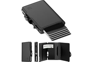 Conceal Plus Mens Wallet Credit Card Holder, Smart Pop Up RFID Wallet, Slim Minimalist Leather Front Pocket Card Case, Compact Travel Wallet RFID Blocking, Holds 4-6 Standard Cards Plus Cash & ID