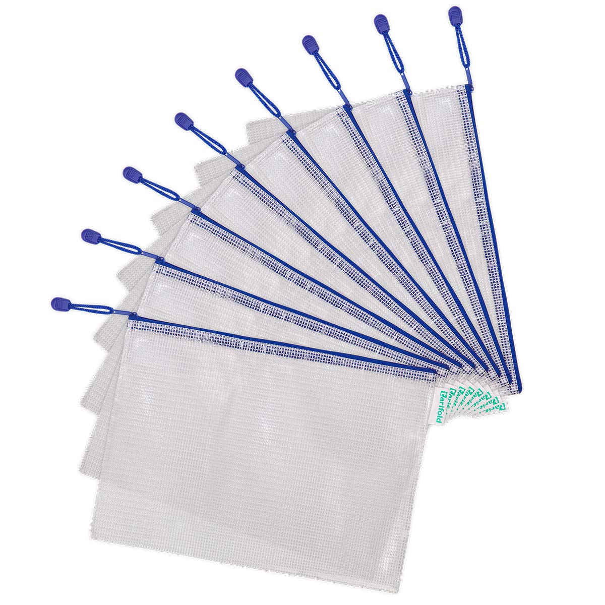 A4 Zip Pockets - Pack of 8 - Blue
