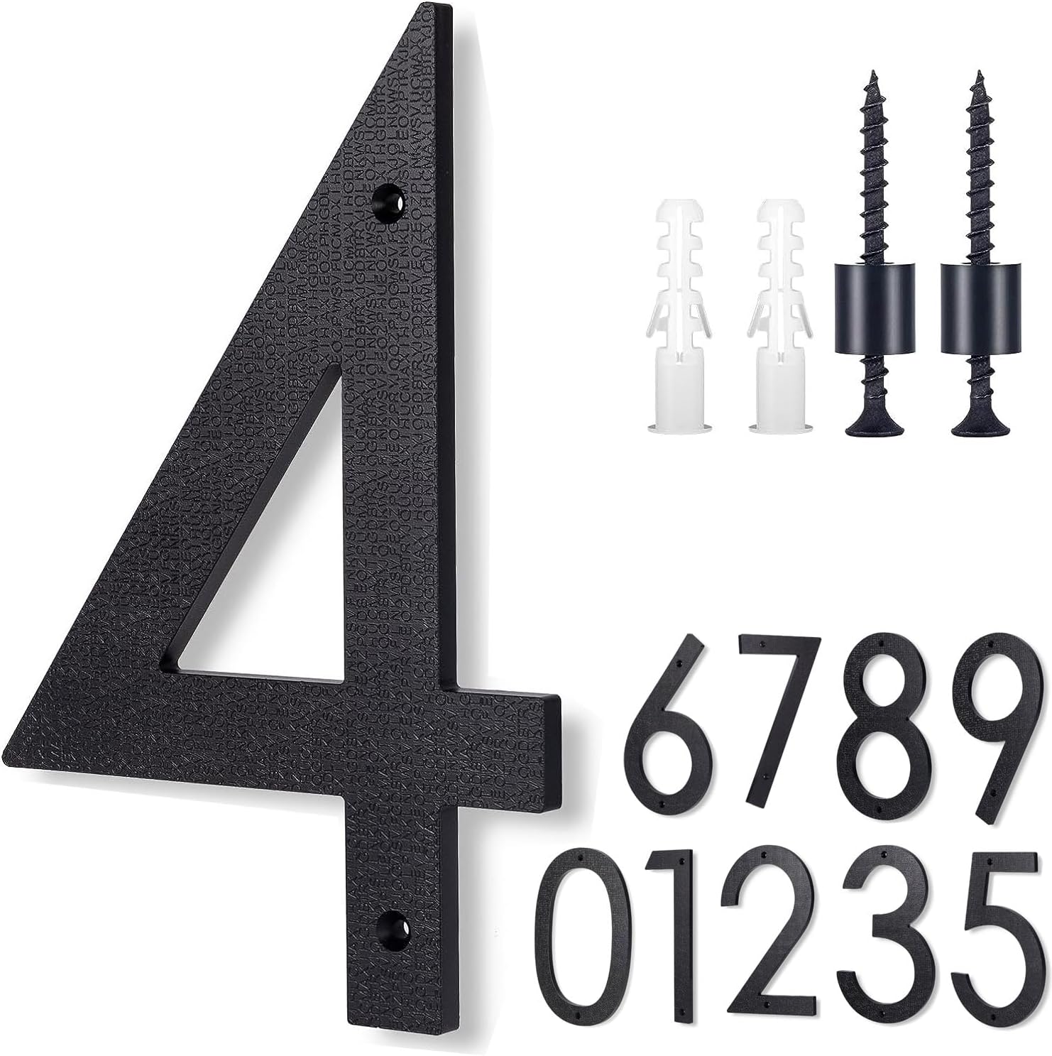 Address Signs - 8 Inch Large House Numbers,Floating House Numbers, Big Modern House Numbers, Garden Door Address Numbers for House, 911 Visibility Signage (4)