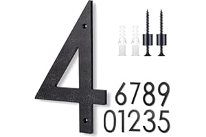 HOIUTER 8 Inch Large House Numbers,Floating House Numbers, Big Modern House Numbers, Garden Door Address Numbers for House, 911 Visibility Signage (4)