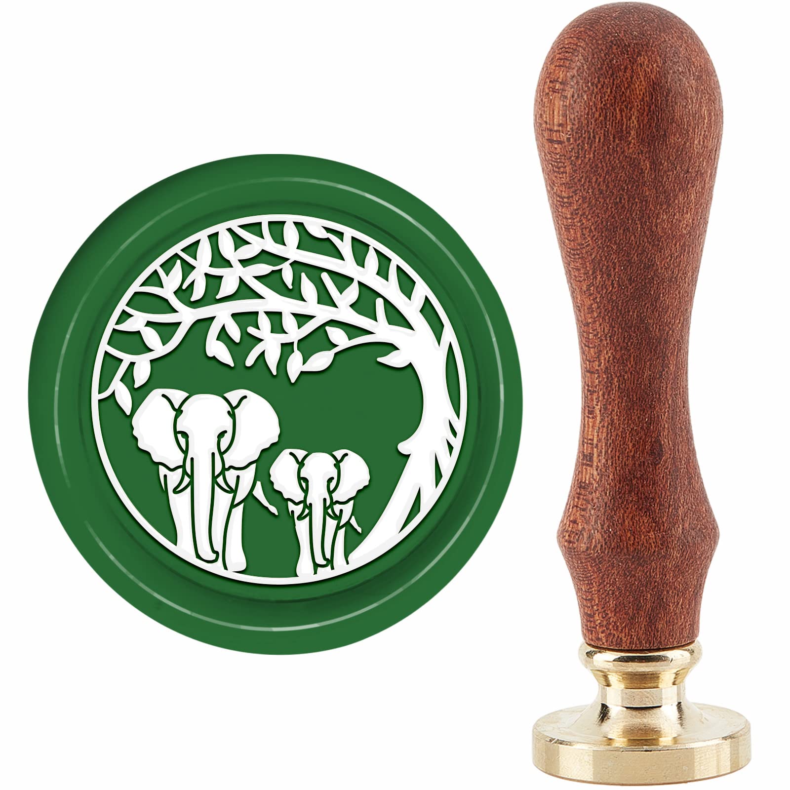 CRASPIRE Elephant Wax Seal Stamp Envelope Greeting Cards Decoration Tree Scrapbooking Sealing Stamp 30mm Clear Engraving Seal for Card Invitations Gift Wrap Scrapbooking Decoration
