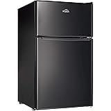 Walsh WSR31TBK Compact Refrigerator, Dual Door Fridge, Adjustable Mechanical Thermostat with True Freezer, Reversible Doors, 