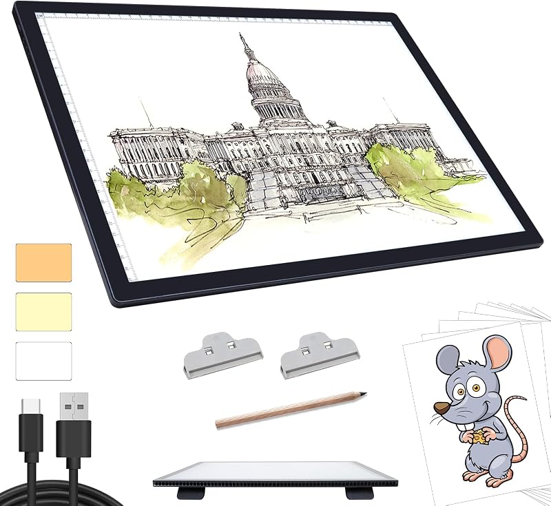 TSOCOS A3 Light Box for Drawing Portable Rechargeable LED Light Pad 3 Colors 6