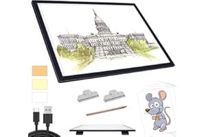 TSOCOS A3 Light Pad for Diamond Painting - Portable Battery Powered Light Board, 3 Colours 6 Levels Brightness Tracing Light Box, Rechargeable LED Light Pad for Weeding Vinyl Drawing