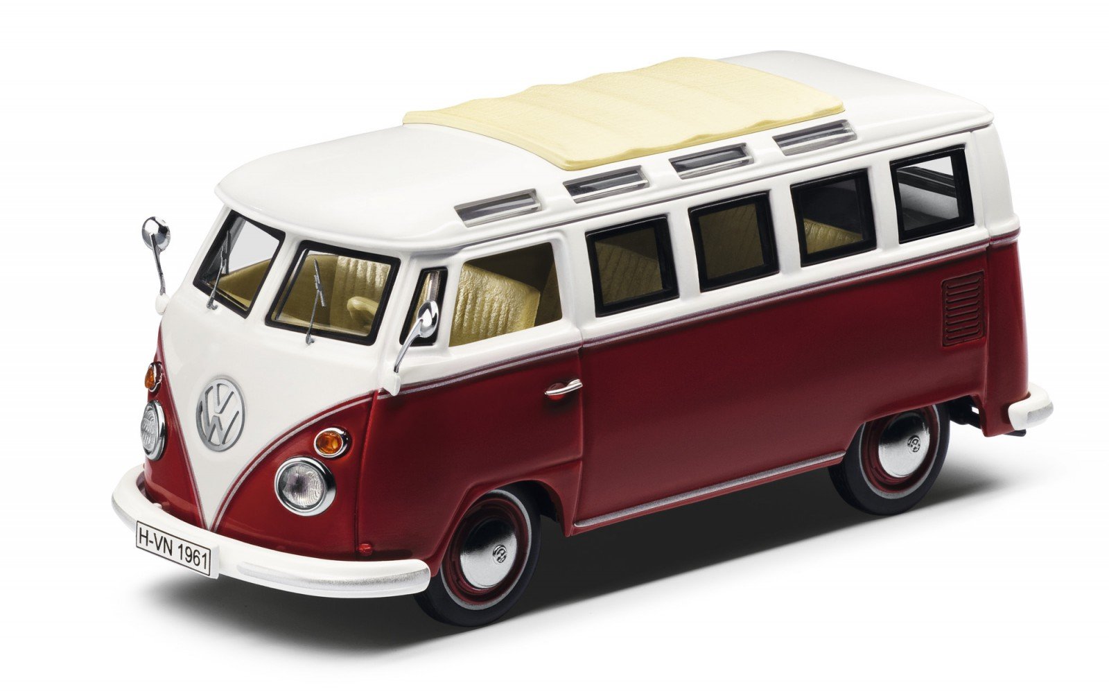 Volkswagen Original Model Car T1 Samba Bus Red/Cream 1:43