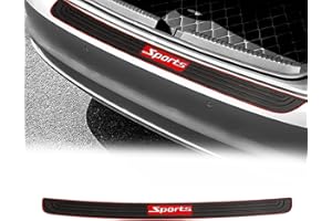 BSAMZO Car Rear Bumper Protector Anti-Scratch Abrasion Rubber Trunk Door Entry Sill Guard, 35.1inch x2.75inch Car Exterior Accessories Non-Slip Strip, Universal for Most Cars and SUV (Red-Black)