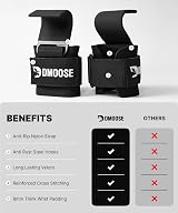 DMoose Fitness Heavy Duty Weight Lifting Hooks Pair 500 Lbs Capacity view 6