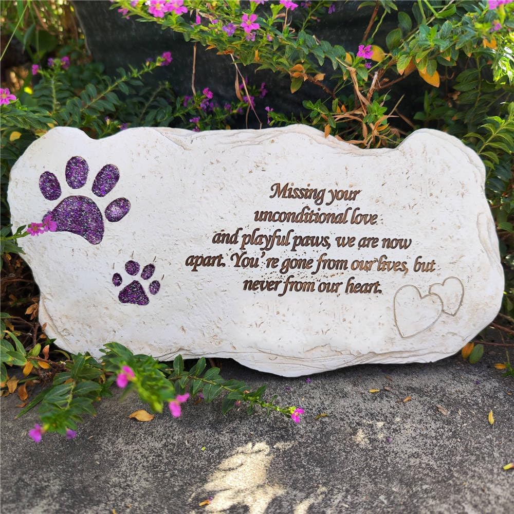 JHB Pet Memorial Plaques for Garden Decor Dog or Cat For Garden Backyard Marker Grave Tombstone - Lost of Pet Gifts