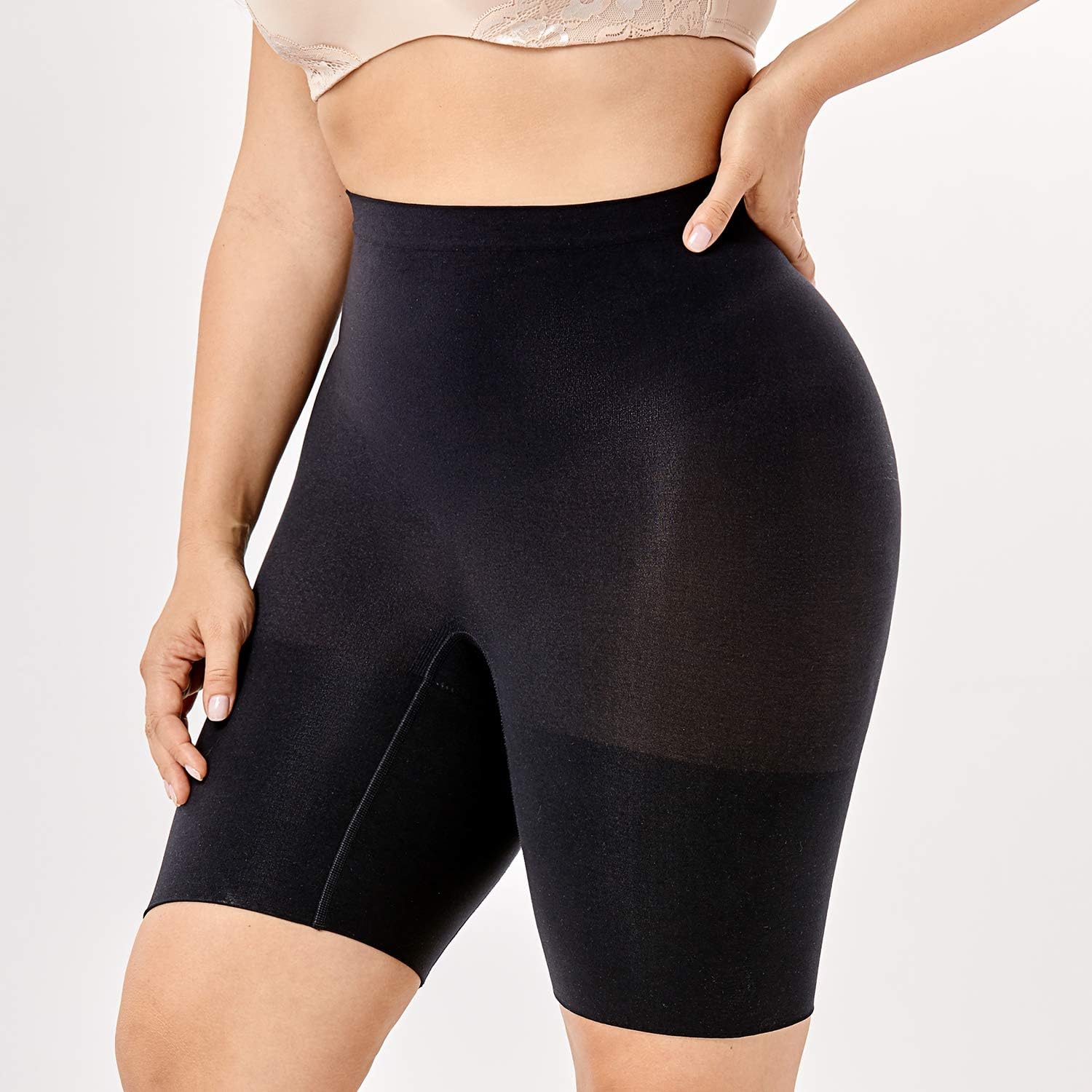 DELIMIRA Women's Tummy Control Shapewear Thigh Slimmer Shorts High Waist at  Women’s Clothing store