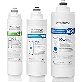 Waterdrop G3-CFCBRO Filter, Replacement for G3W 400 GPD RO System | NSF/ANSI 53 &amp; 372 Certified, Pack of 1 G3-N1CF, 1 G3-N3CB, and 1 G3-N2RO Set Filter, NOT for G3P600 &amp; G3P800 RO System