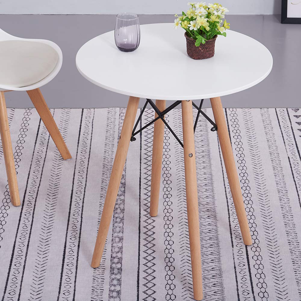 Xiaolong Modern Style White Table Eiffel Designer Round Dining Office Kitchen Table Wood Legs 60cm Home Kitchen Dining Tables Clinicadelpieaitanalopez Com