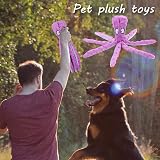 RAYITO Octopus Dog Toys No Stuffing Squeaky Plush Interactive Toy Purple view 5