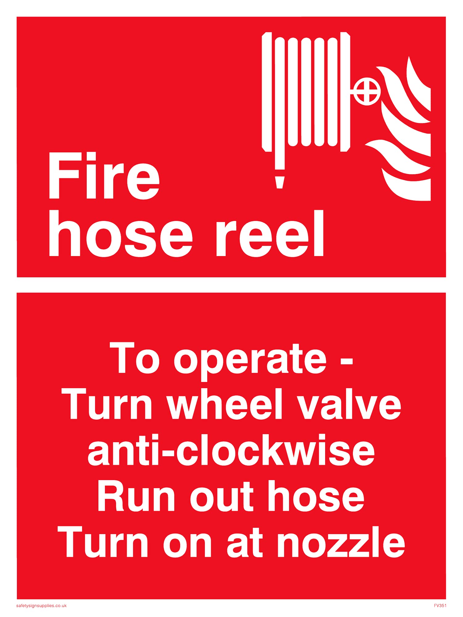 Pack of five - Fire Hose Reel (manual) Sign - 150x200mm - A5P