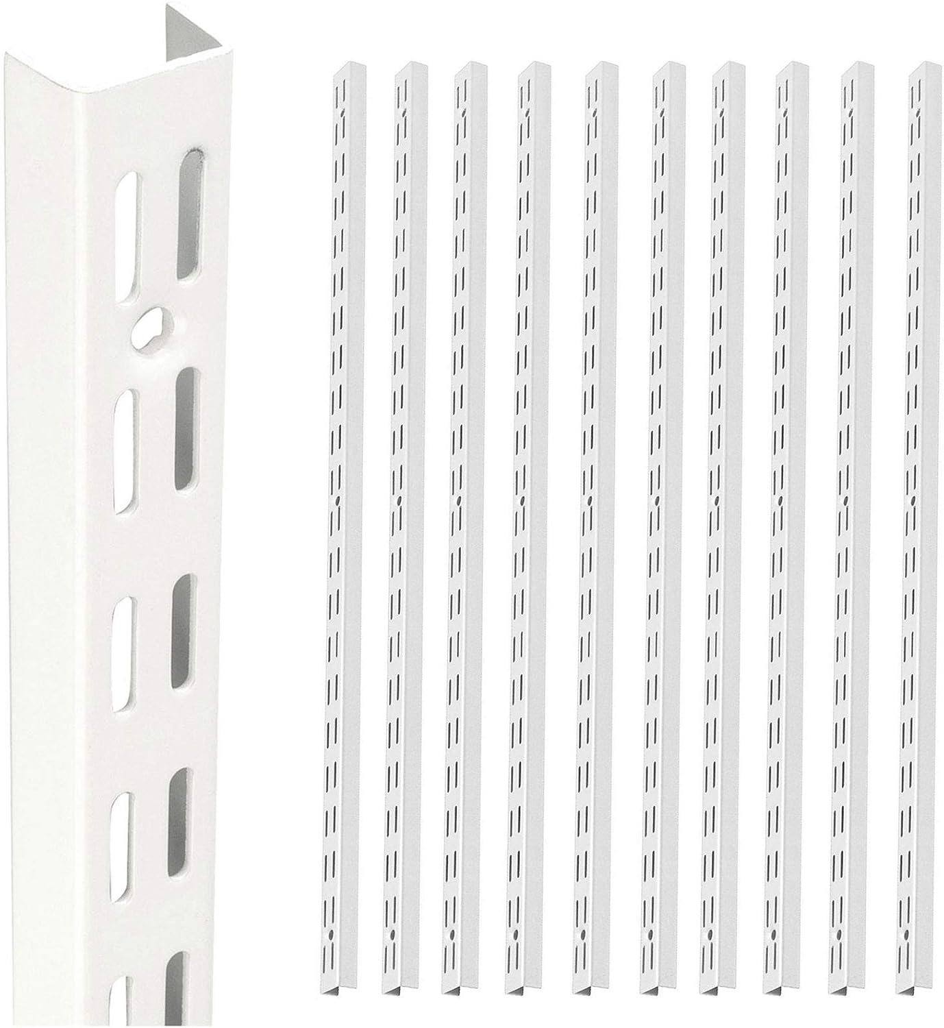 Pack of 10 Twin Slot Shelving Wall Mounted Uprights 1600mm Anti