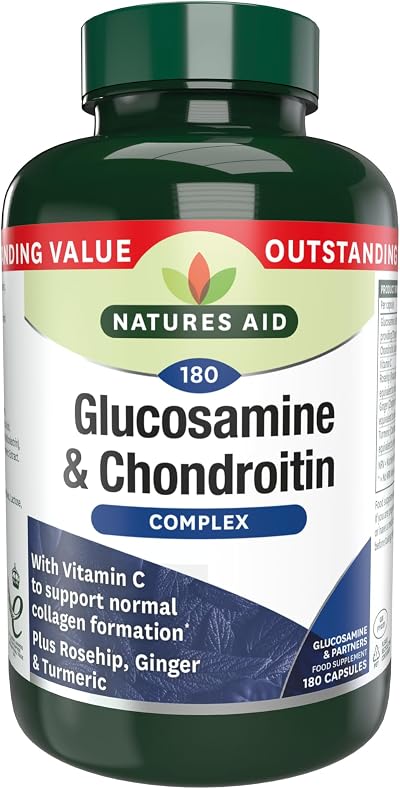 Natures Aid Glucosamine & Chondroitin Complex 500 mg/100 mg Veg Caps 180