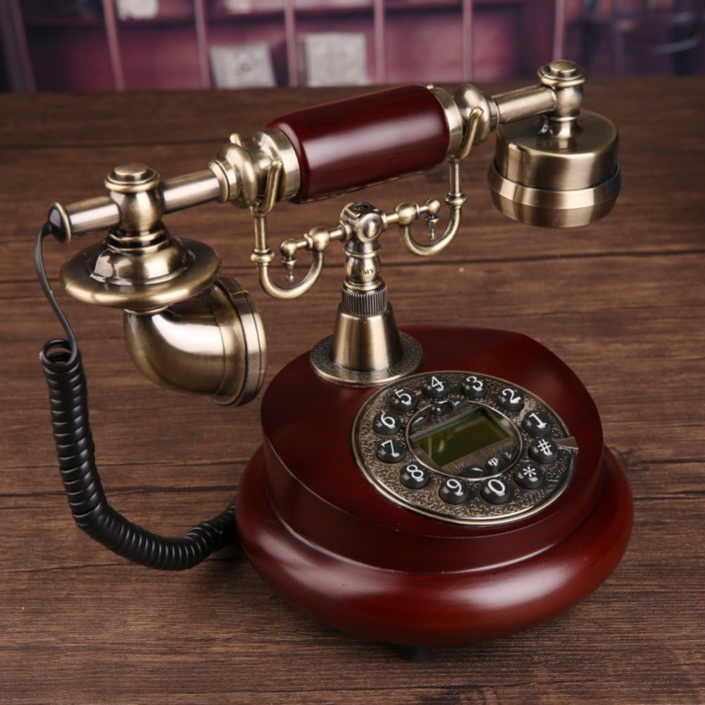 AMYDREAM Antique Decorative Telephone,Phone landline Home Fashion Creative Office Fixed European Antique Retro Resin Telephone-A 15x25cm(6x10inch)