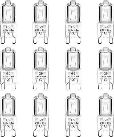 Caldarax 12 Pack G9 Halogen Bulbs 33W 2700K Dimmable 460 Lumens