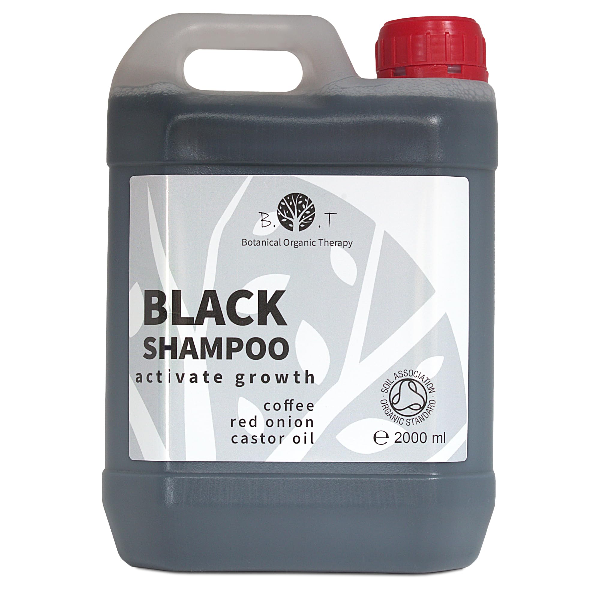 Black Shampoo Hair, Beard, Unisex- Castor Oil, Red Onion, and Caffeine Professional Shampoo, Anti-Dandruff, Anti-Hair Loss, Hair Growth Stimulator, Sulfate-Free- Safe and Gentle Formula - 2000 ml