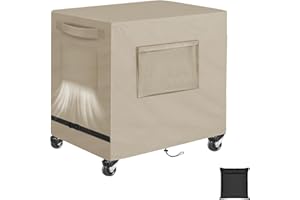 SIRUITON Patio Cooler Cart Cover, Fits for Most 80-100 Quart Rolling Cooler Cart Cover, Waterproof Patio Ice Chest Protective Covers for Outdoor Bar Cart, 34L X 20W X32H inch-（Khaki）