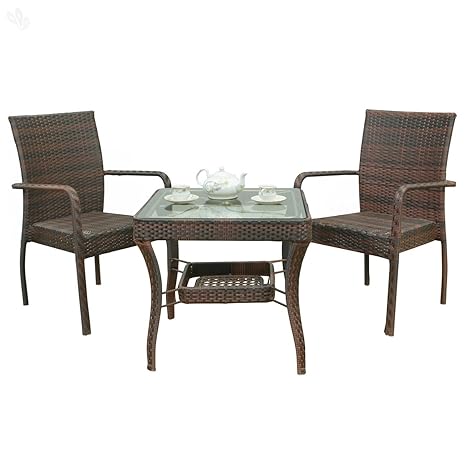 Royal Oak Club Outdoor Table With 2 Chairs Honey Brown