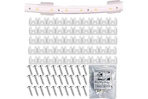 UtySty 50 Pack LED Strip Lights Fixing Clips Clamps with Screws Bedroom Led Lights Mounting Bracket Light Strips Holder for 10mm 12mm Smart LED Lights RGB Strip Waterproof Led Tape Lights Installation