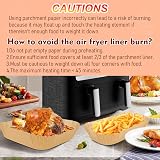 BYKITCHEN Air Fryer Liners 150pcs for Dual/1 large 1 small baskets view 6