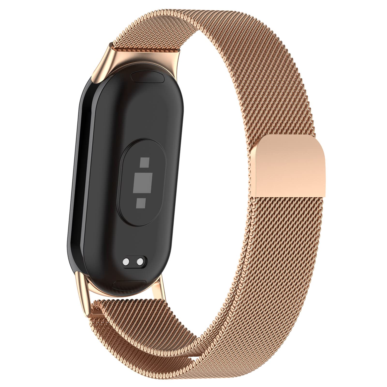 Milanese Magnetic Straps for Xiaomi Smart Band 10/9/8 Strap Men Women,Magnet Stainless Steel Mesh Metal Bracelet Adjustable Waterproof Replacement Sport Wristband Band for mi Band 10/9/8, Rose gold