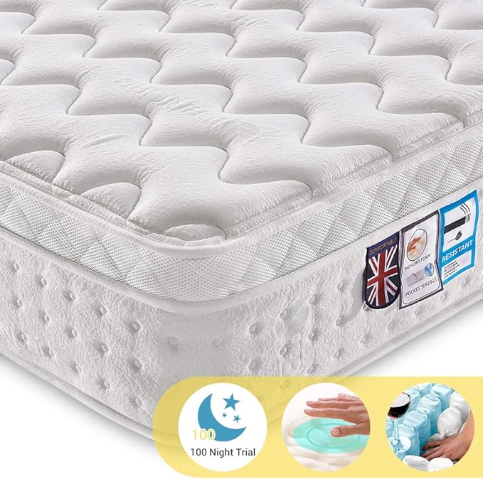 Ej. Life 5FT UK King Size Pocket Sprung Mattress with Tencel Fabric