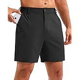 Pudolla Men's Casual Shorts 7"/9"/5" Lightweight Golf Shorts with 3 Pockets Stretch Quick Dry Comfy Work Shorts