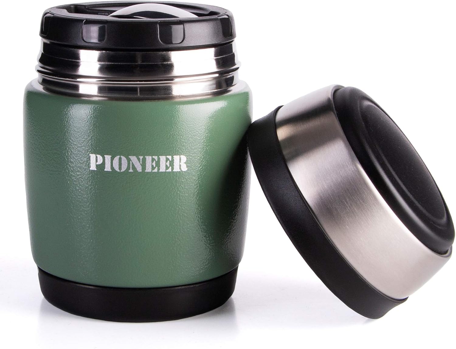 Pioneer Vacuum Insulated Leakproof Soup/Food Flask with Spoon, 8 Hours Hot 24 Hours Cold, Metallic Green, 380 ml - Image 3