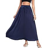 VintageClothing Long Skirts for Women Leopard Print Flowy Summer Flared A Line Maxi Skirts Elastic Waisted Trendy Dress