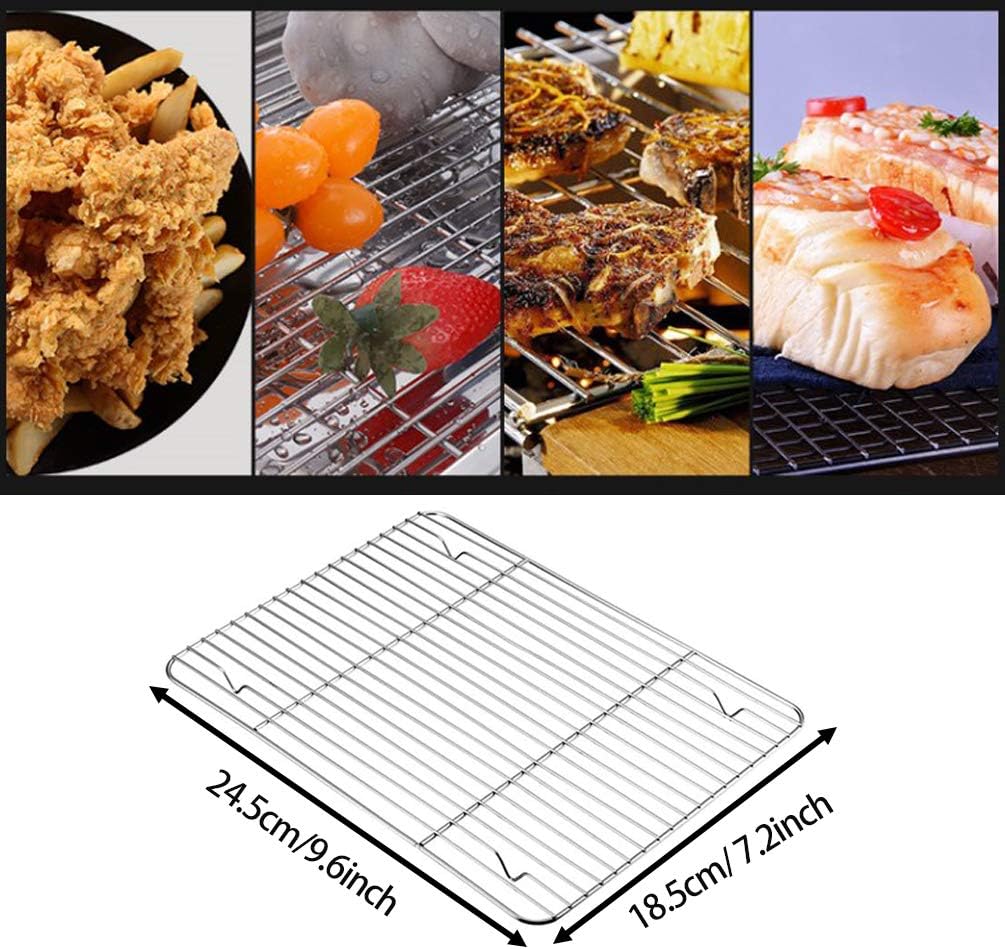 Small Wire Rack For Cooking Cooling Rack Set of 2 Stainless Steel Small Grill Wire Rack for Baking ...