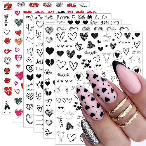 Stylish Nail Art with Heart Patterns