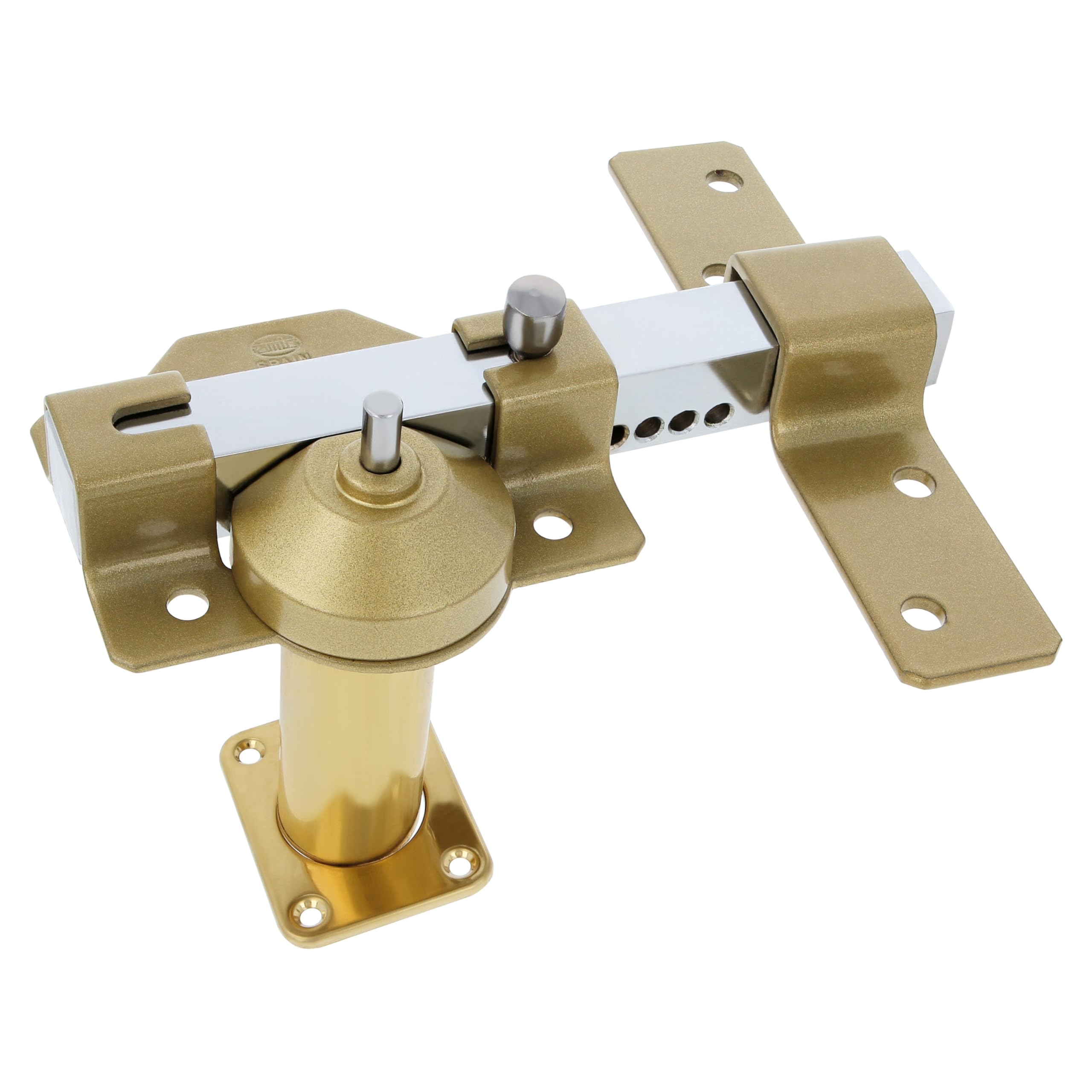 Amig - Surface-Mounted Bolt for Doors with Security Cylinder and Opening Latch | Steel | Hammered Finish | 70 mm Cylinder | Includes 5 Dimple Keys | 88 x 153 mm
