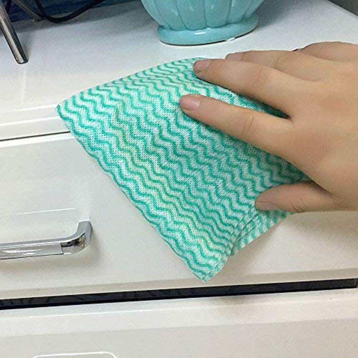 KMAKII Reusable Cleaning Cloths Disposable Dish Cloth Dish Towels Dish Rags Reusable Cloths Green 50 Count/Roll,3 Rolls one Pack,Dry Quickly, Absorbent: Health & Personal Care