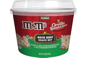 FRANKFORD M&M'S and Orville Redenbacher's Movie Night Supplies Snack Set, Milk Chocolate Candies and Butter Popcorn, 14.6 oz Gift Pack with 10 Fun Size M&M'S and 3 Popcorn Bags