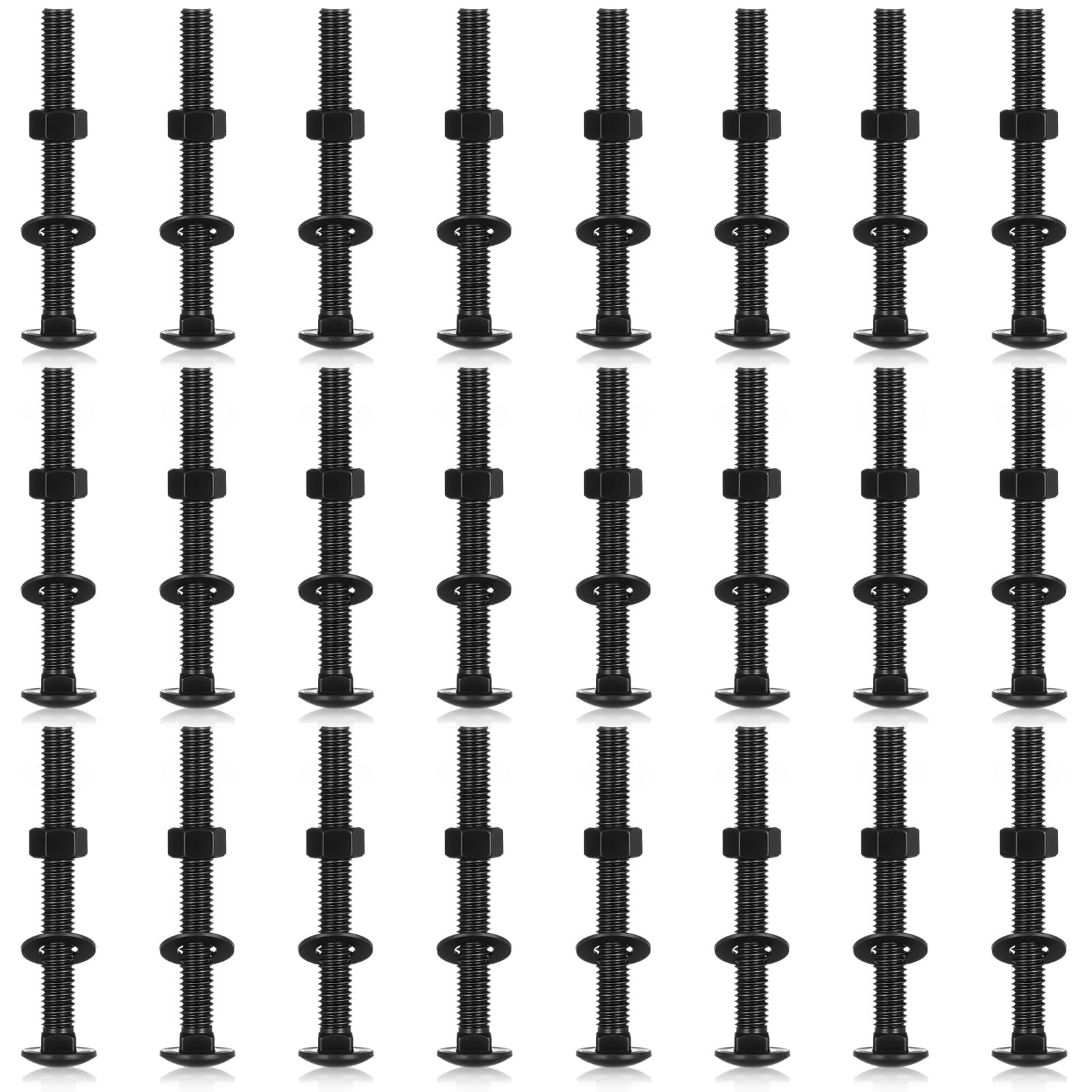 Photo 1 of Zonon 25 Sets 3/8-16 x 3-1/2 Stainless Steel Carriage Bolts and Nuts Kit Round Head Square Neck Carriage Bolts Screws and Hex Nuts and Flat Washers, Stainless 18-8 Full Thread Coverage (Black)