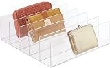 mDesign Clutch Bag Organiser with 5 Slots - Clear Handbag Storage view 1
