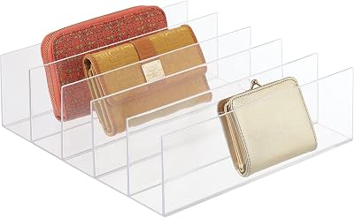 mDesign Clutch Bag Organiser with 5 Slots - Clear Handbag Storage