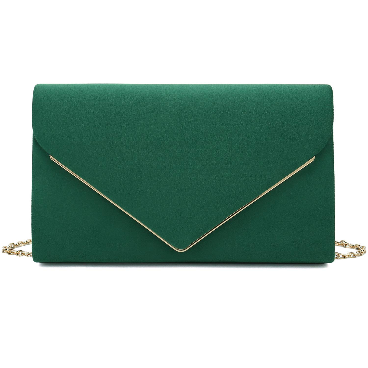 Buy Charming Tailor Faux Suede Clutch Bag Elegant Metal Binding Evening