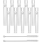 10 Pcs Borosilicate Glass Tubes 4 Inch (10 cm), Thick Glass Blowing Tubes, 2mm Wall Heat Resistant for Lab Experiments DIY Projects Industrial Use, Acid Alkali Resistant, Transparent