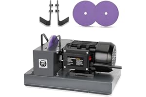 Lawn Mower Blade Sharpener, 2/3HP 500W Mower Grinder with 7 Inch Ceramic Grinding Wheel and 1 Pair 60 Grit Sandpaper & 40° Br