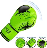 Grosee Kids Boxing Glove 6oz 8oz Green Youth Training Sparring Gloves view 2