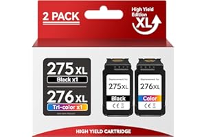 CKMY Printer Ink PG-275XL for Canon 275 and 276 Ink Cartridges Combo Pack Black/Color PG-275 CL-276 Fit for Pixma TR4720 TR4700 TR4722 TS3520 TS3522 TS3500 Printers (2 Pack)