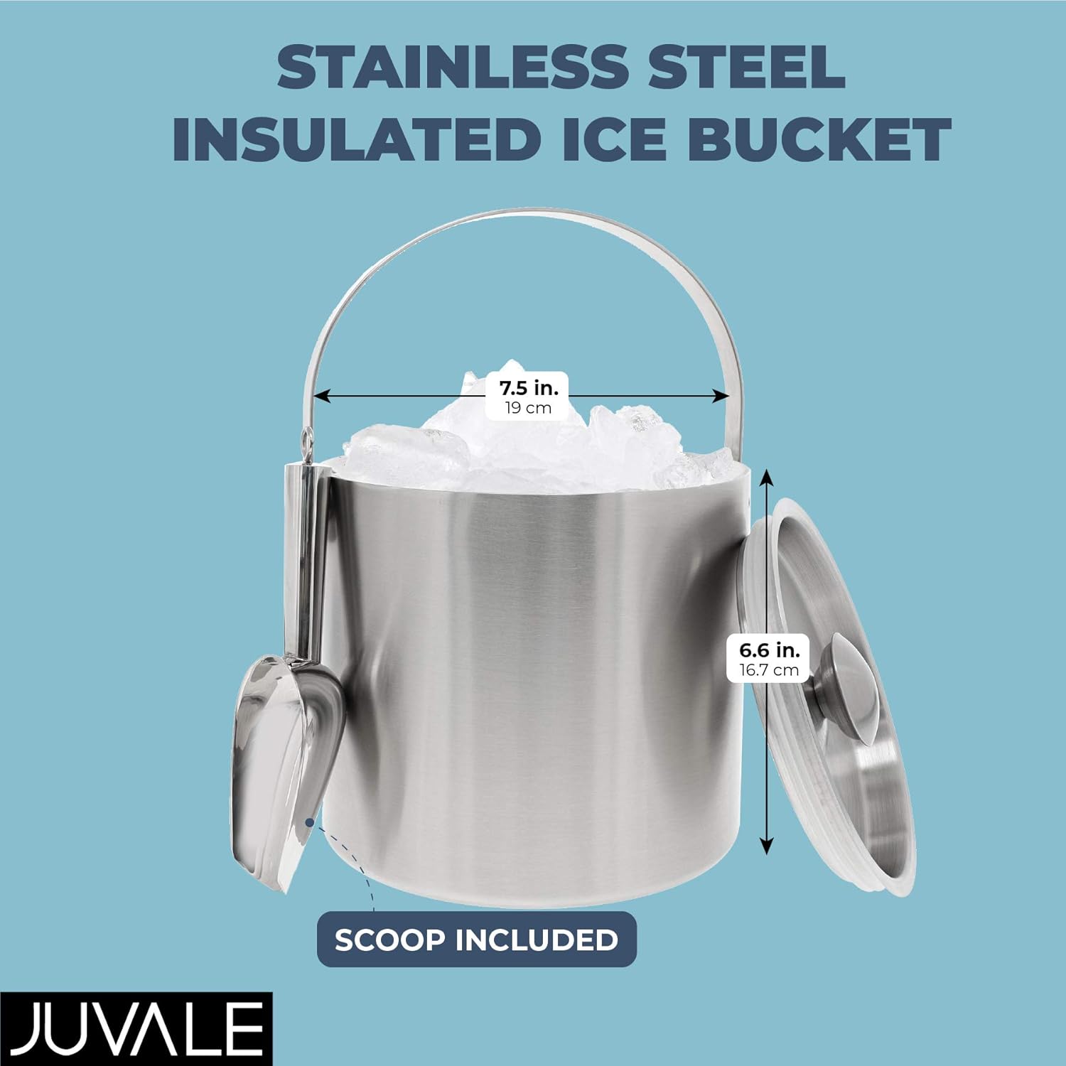 insulated ice bucket with scoop
