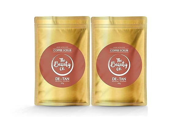 The Beauty Co. De-tan Coffee Face & Body Scrub with Coconut, Vitamin E, Almond Oils, 100 g(Pack of 2)