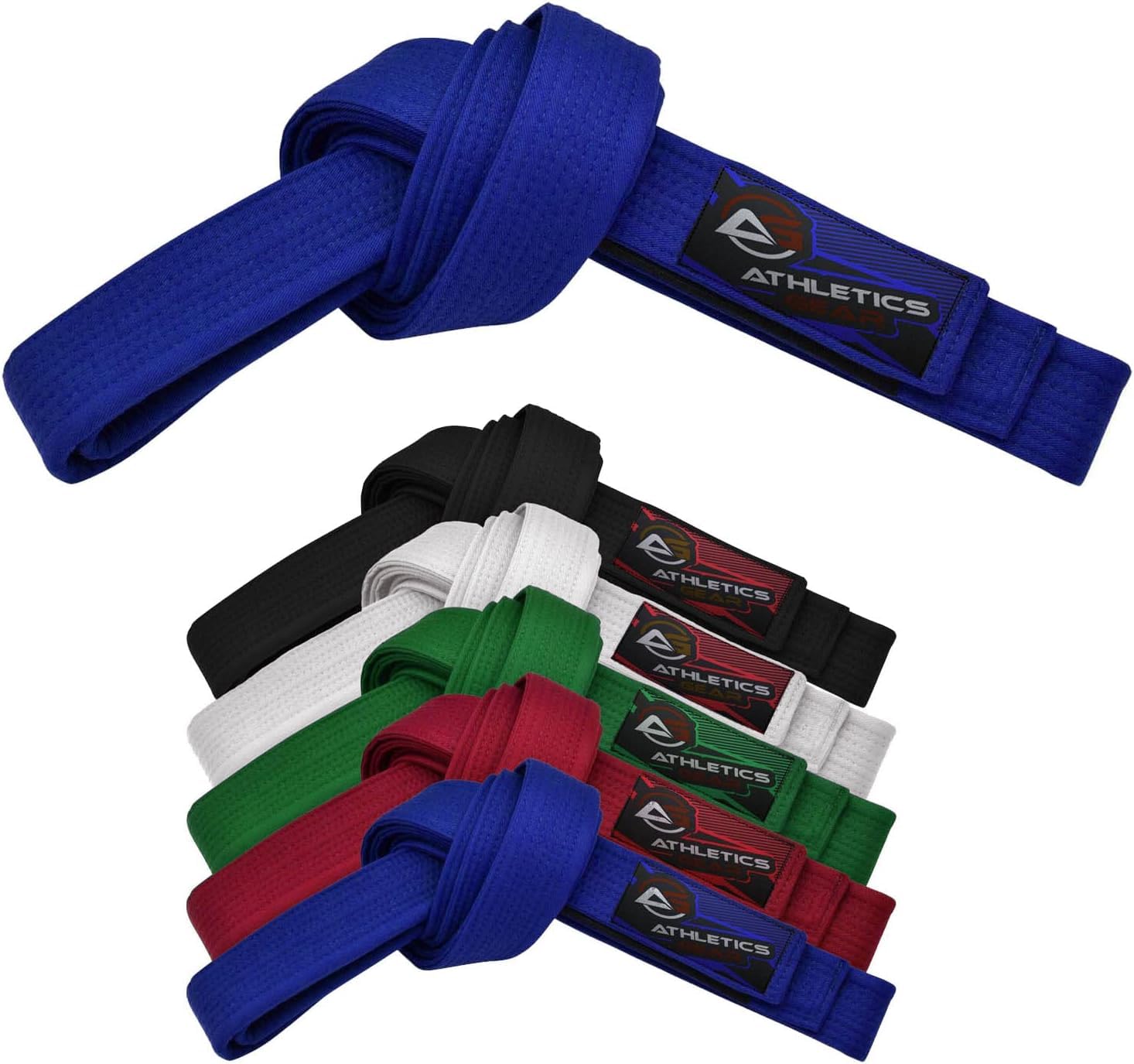 Athletics Gear AG Martial Arts Karate Belt, 100% Cotton with Multiple Stitching Belts for BJJ, Judo, Taekwondo and Karate (Blue, 220cm)
