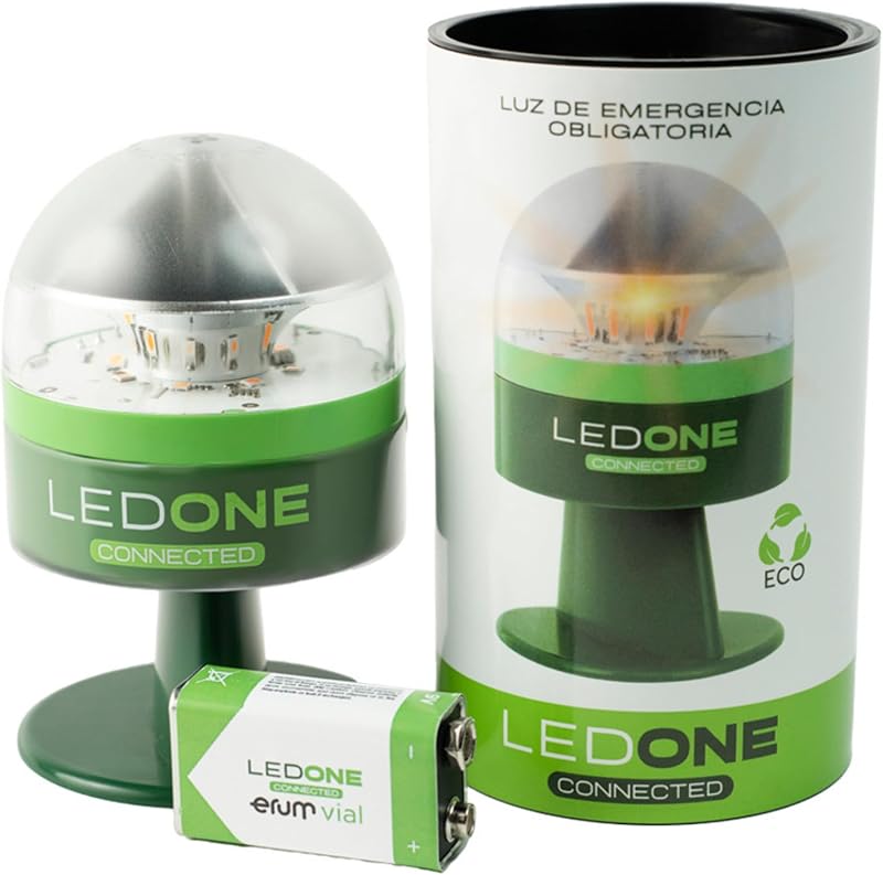 ERUM Vial - LEDONE Connected - Rundumleuchte LED V16 zugelassen von DGT mit obligatorischer Geolokalisierung für 2026 mit SIM-Karte und kostenlosen Daten bis 2038, Rundumleuchte V16 zugelassen in