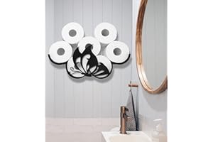 EUIROET Butterfly Metal Wall Toilet Paper Storage,Black Toilet Tissue Holder,Animal Decorative Metal Paper Holders,Cute Toilet Paper Storage for Bathrooms,Wall Toilet Paper Organizer Hold Extra 8 Roll